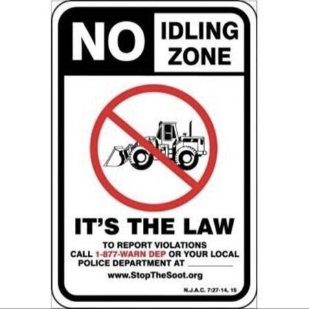Accuform SAFETY SIGN NO IDLING ZONE IT ft S THE FRP418RA